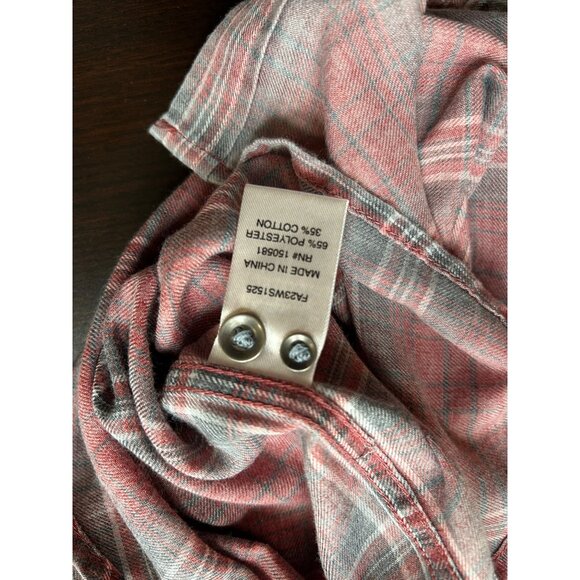 Flag & Anthem Men's Modern Flannel Plaid Shirt Red/Gray Coastal Casual Sz MED - Picture 5 of 6